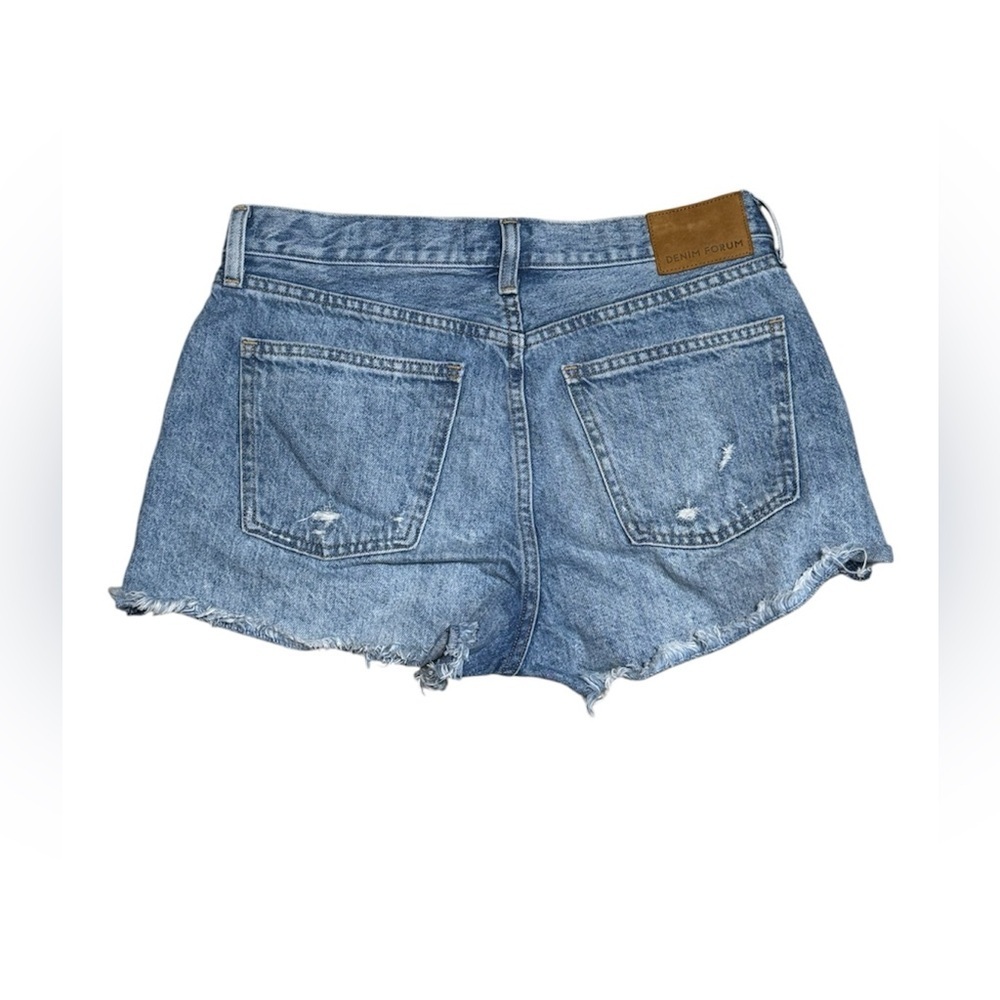 DENIM FORUM Women's The Ex BF High Rise Short Distressed - Light Wash Sz 27 - Picture 3 of 8